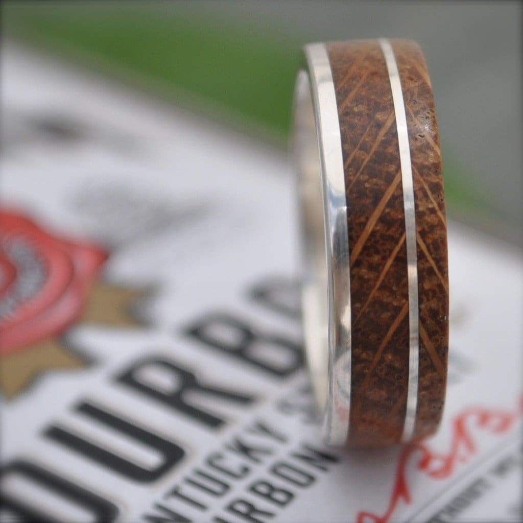 Kentucky Bourbon Barrel Wedding Band, Un Lado Asi Wood Ring - Naturaleza Organic Jewelry & Wood Rings