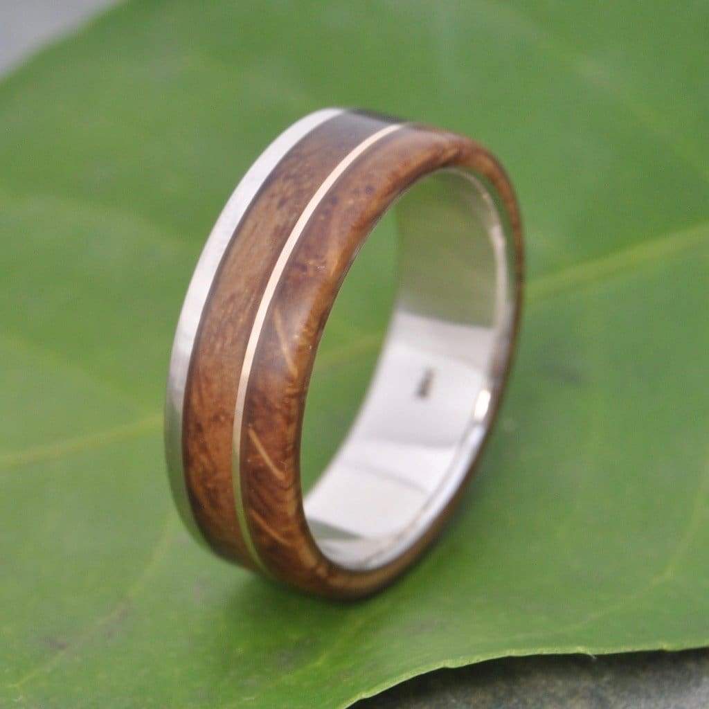 Kentucky Bourbon Barrel Wedding Band, Un Lado Asi Wood Ring - Naturaleza Organic Jewelry & Wood Rings