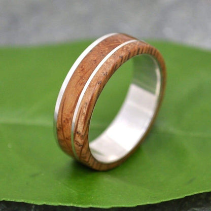 Kentucky Bourbon Barrel Wedding Band, Un Lado Asi Wood Ring - Naturaleza Organic Jewelry & Wood Rings