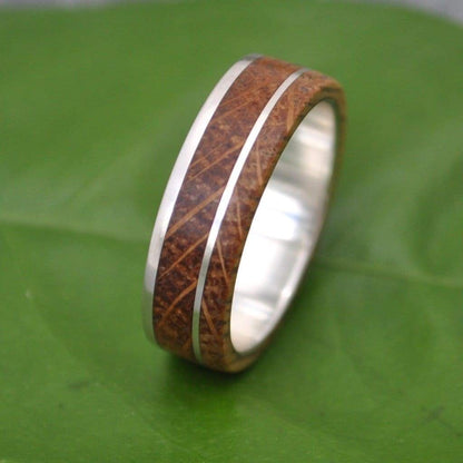 Kentucky Bourbon Barrel Wedding Band, Un Lado Asi Wood Ring - Naturaleza Organic Jewelry & Wood Rings