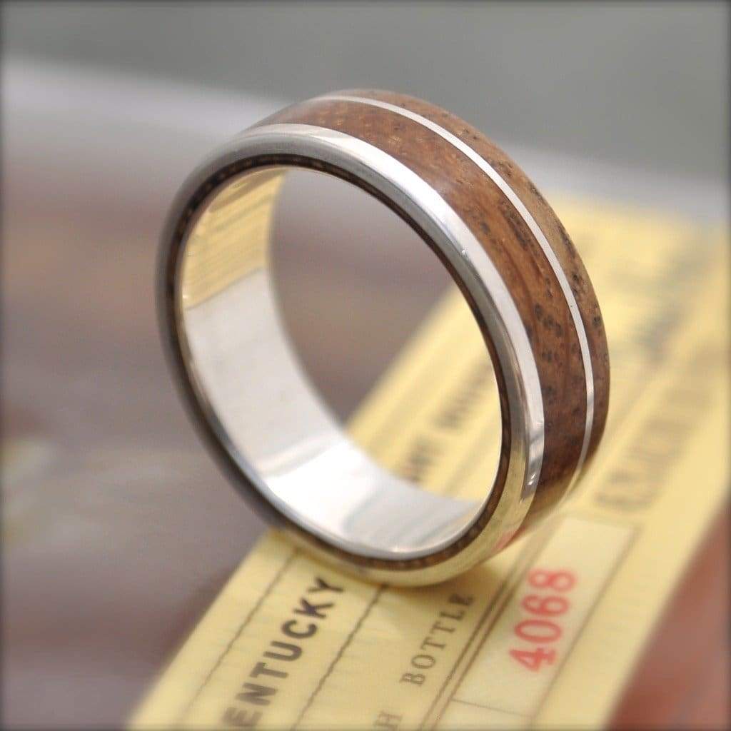 Kentucky Bourbon Barrel Wedding Band, Un Lado Asi Wood Ring - Naturaleza Organic Jewelry & Wood Rings