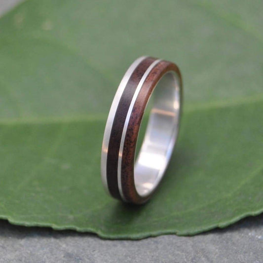 White Gold Un Lado Asi Wood Ring - Naturaleza Organic Jewelry & Wood Rings