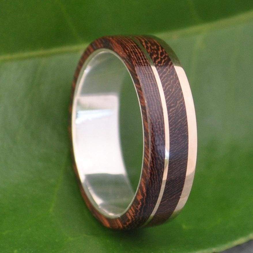 Gold and Silver Wood Wedding Ring, Un Lado Asi Nacascolo Wood Ring - Naturaleza Organic Jewelry & Wood Rings