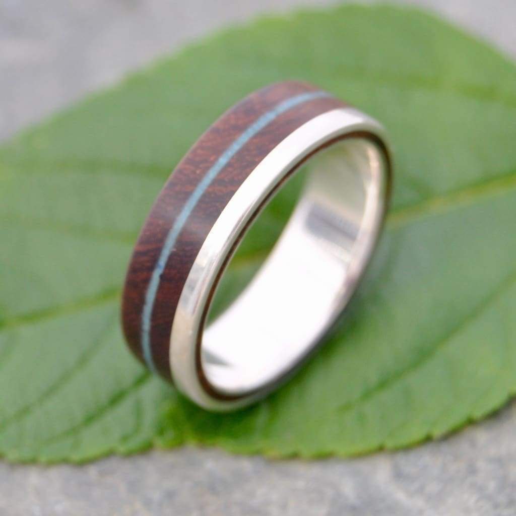 Turquoise Wood Wedding Ring, Un Lado Asi Nacascolo - Naturaleza Organic Jewelry & Wood Rings