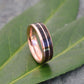 Un Lado Asi Rose Gold Walnut Wood Ring, Comfort Fit Rose Gold Wood Wedding Band, Gold Wood Wedding Ring, Mens Gold Wood Ring
