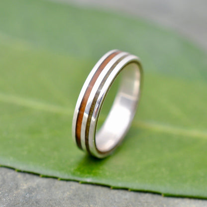 White Gold Rayo de Luz Verde Jade and Guayacan Wood Ring White Gold Inlay Wood Wedding Band Mens White Gold Wedding Band Jade Wood Ring